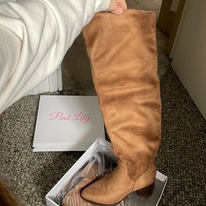 Never wore pink Lilly boots